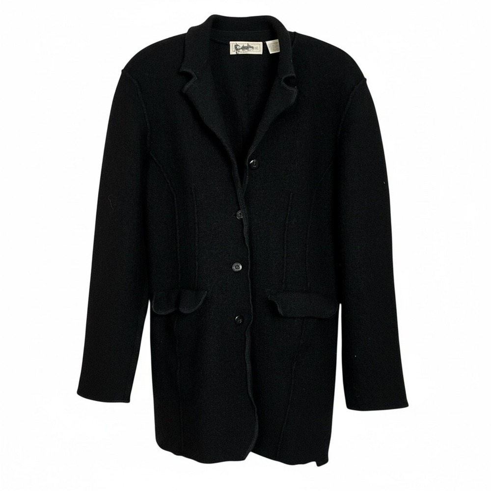 Studioworks Black Wool‎ Blazer Jacket Small Button Front Pockets